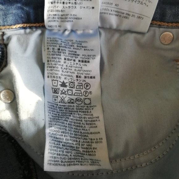 sz 31 LEVI'S Blue skinny high rise ankle JEANS - Picture 8 of 8